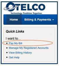 Quick Links Menue-Pay My Bill